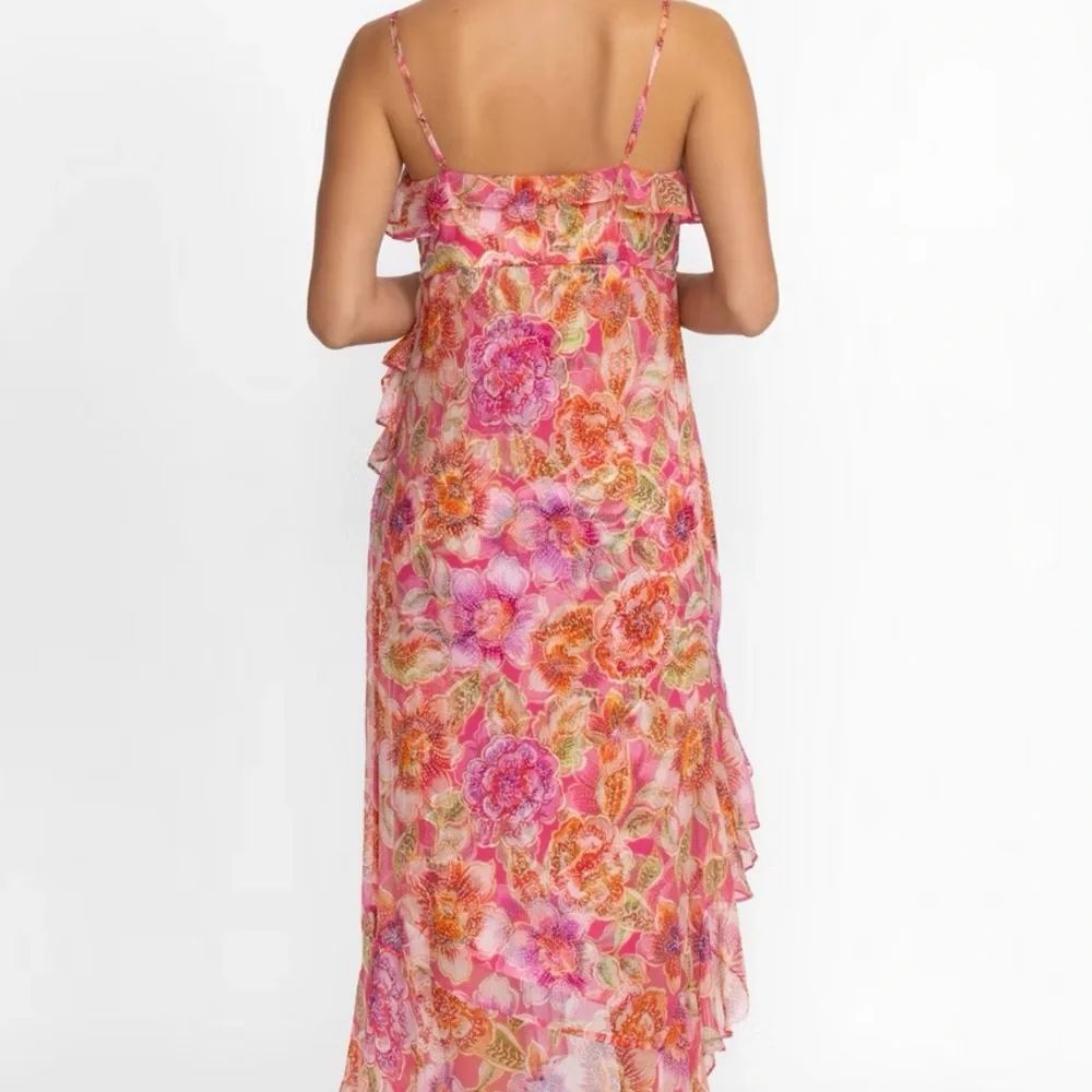 Johnny Was Jade Katella Midi Dress Fabiola Floral Pink Ruffle Dress - Picture 7 of 9